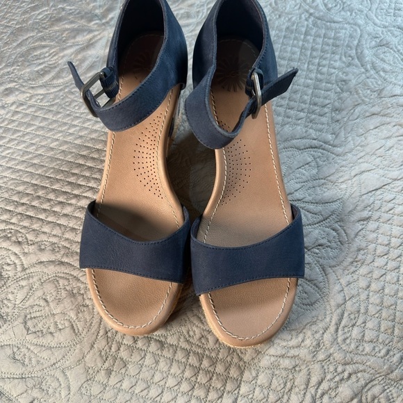 UGG Shoes - UGG Blue and Tan Sandals with Suede Straps
